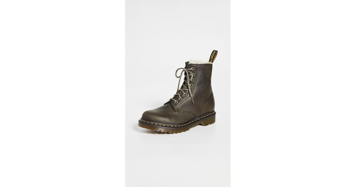 Dr. Martens 1460 Pascal Women's Wanama Leather Boots in Olive (Green) - Lyst
