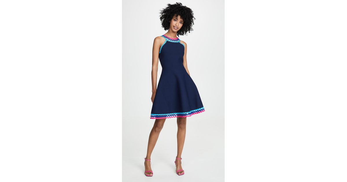 milly diamond cut flare dress