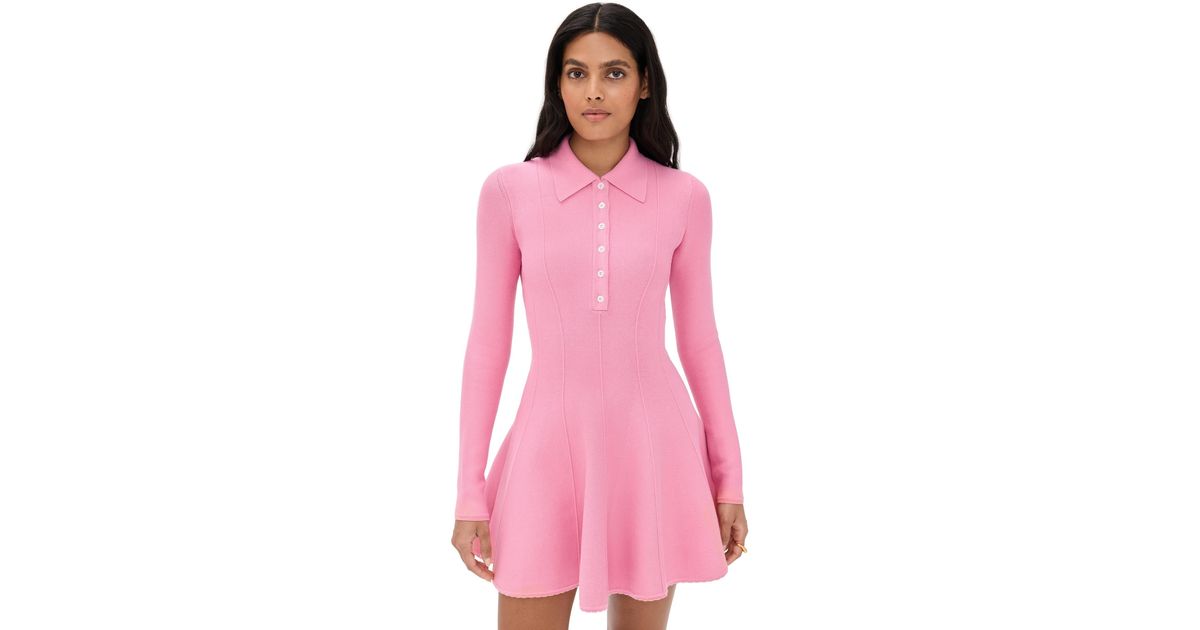 Fleur du Mal Henley Flared Corset Dress in Pink | Lyst