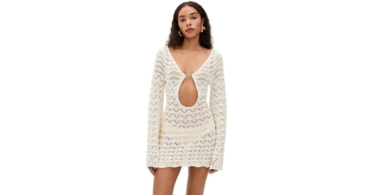 bananhot rey striped crochet beach dress Bananhot Mini Rey Dress