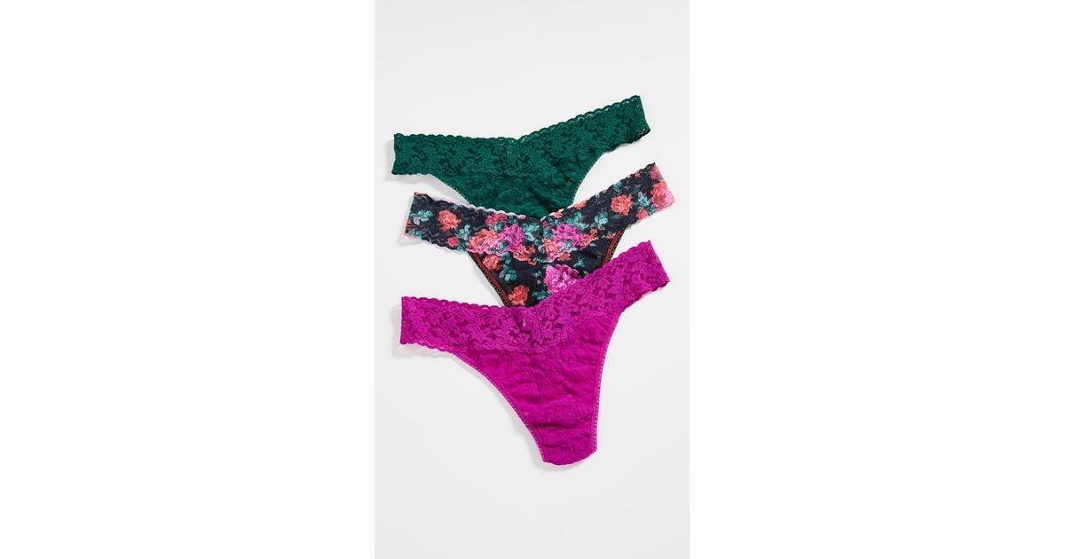 Hanky Panky Signature Lace Original Rise 3 Pack in Pink Lyst