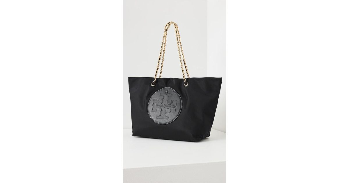 Tory Burch Ella Chain Tote in Black | Lyst