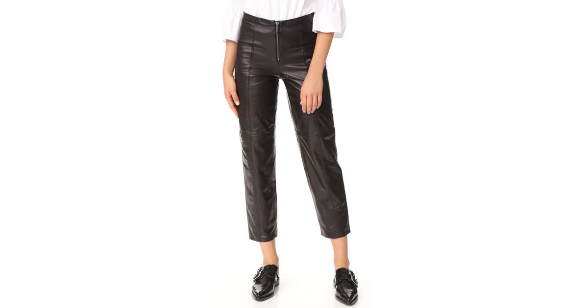 zip up leather trousers