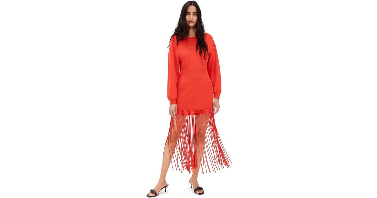 simon miller red fringe dress Simon Miller Wallis Knit Fringe Dress