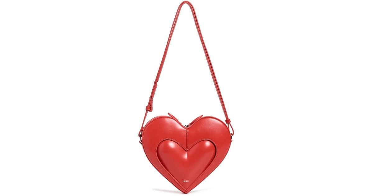 \"JW PEI\" Francisca ハート型 ロゴ ショルダー バッグ JW PEI Women's Francisca Heart Shaped Crossbody Bag - Black