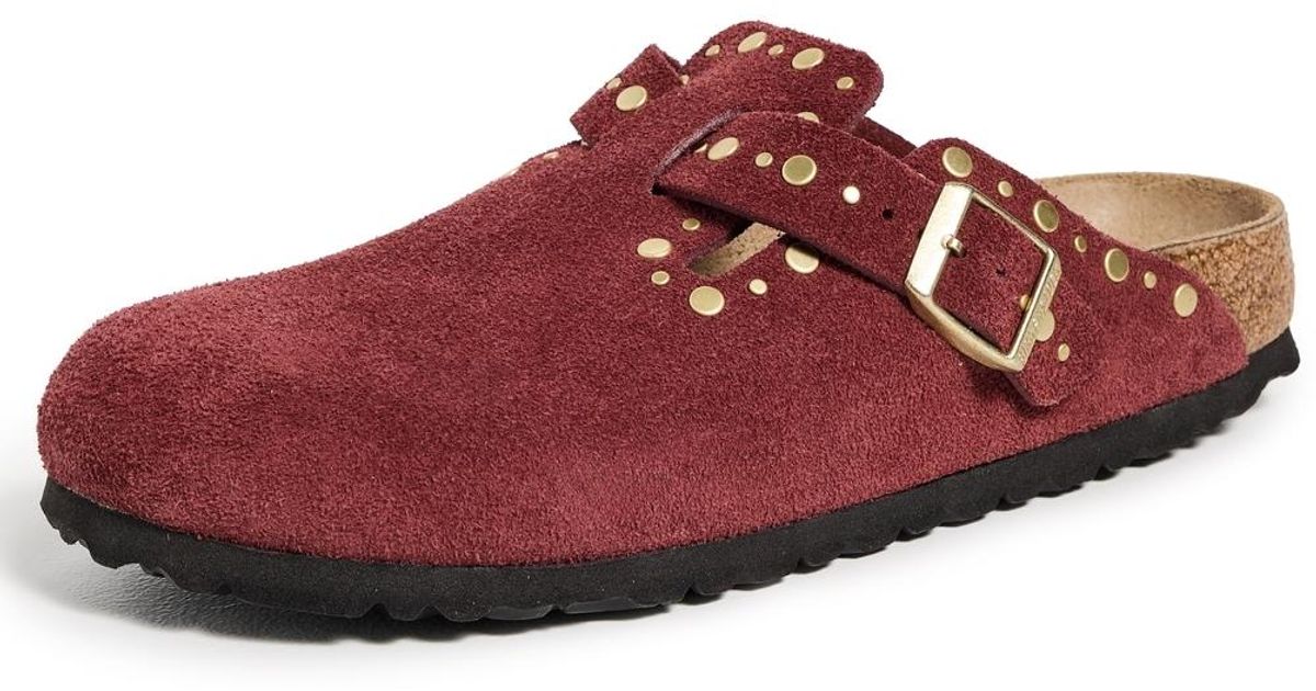 Boston Rivet Red Birkenstock Boston Rivet Clogs in Red | Lyst