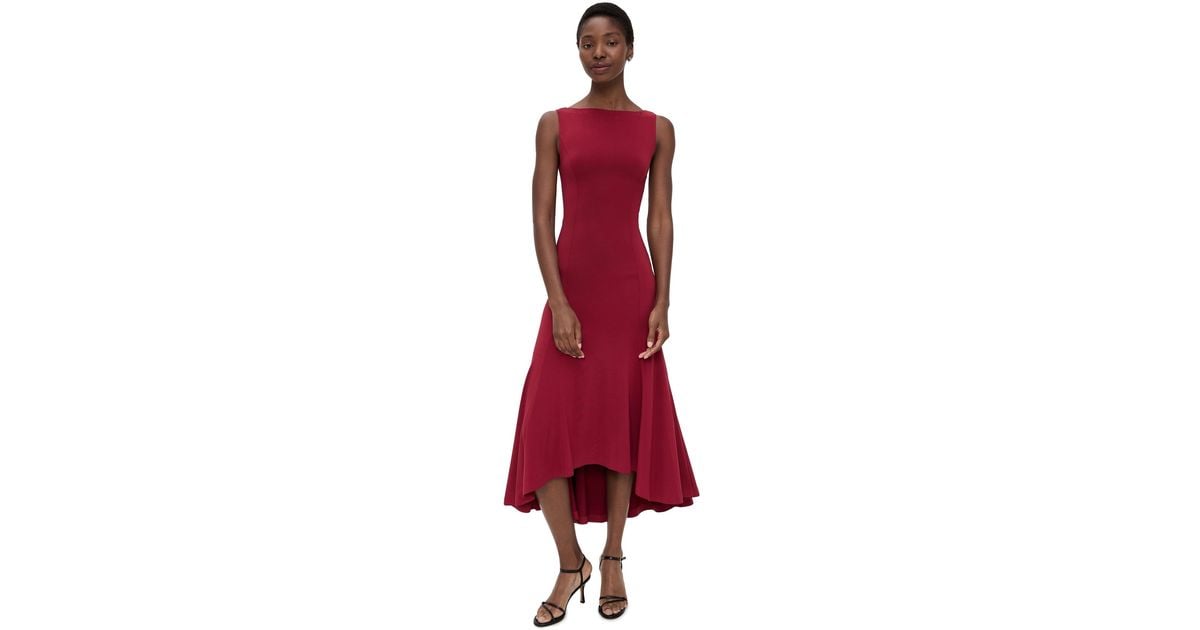 GUIZIO Daye Midi Dress in Red | Lyst