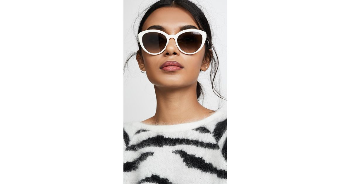 Prada Classic Cat Eye Sunglasses in White | Lyst