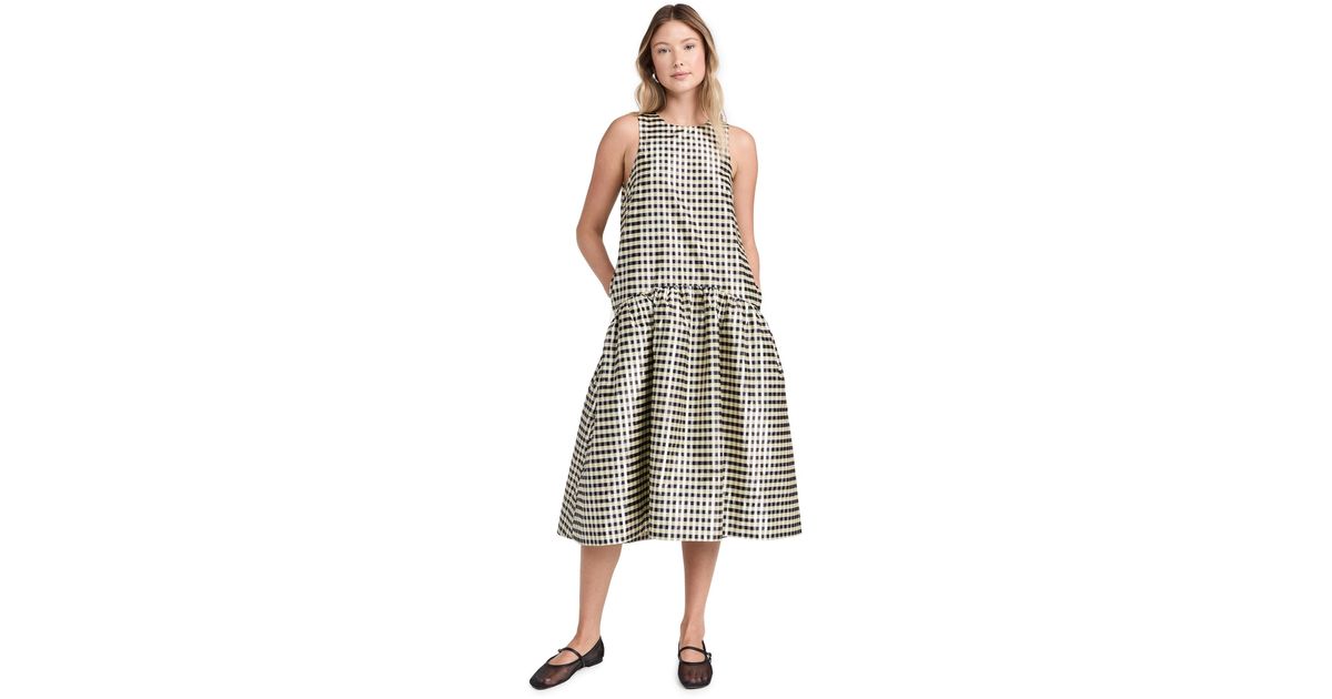 Ganni Jacquard Midi Dress - Shiny Check | Garmentory