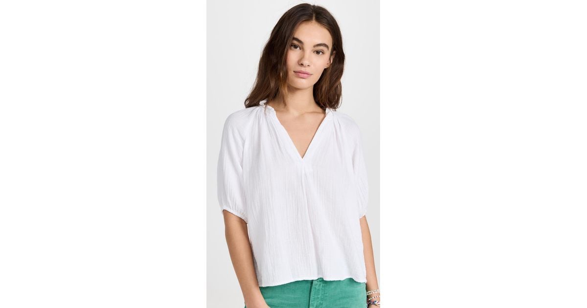 Xirena Cotton Jules Gauze Top in White Lyst