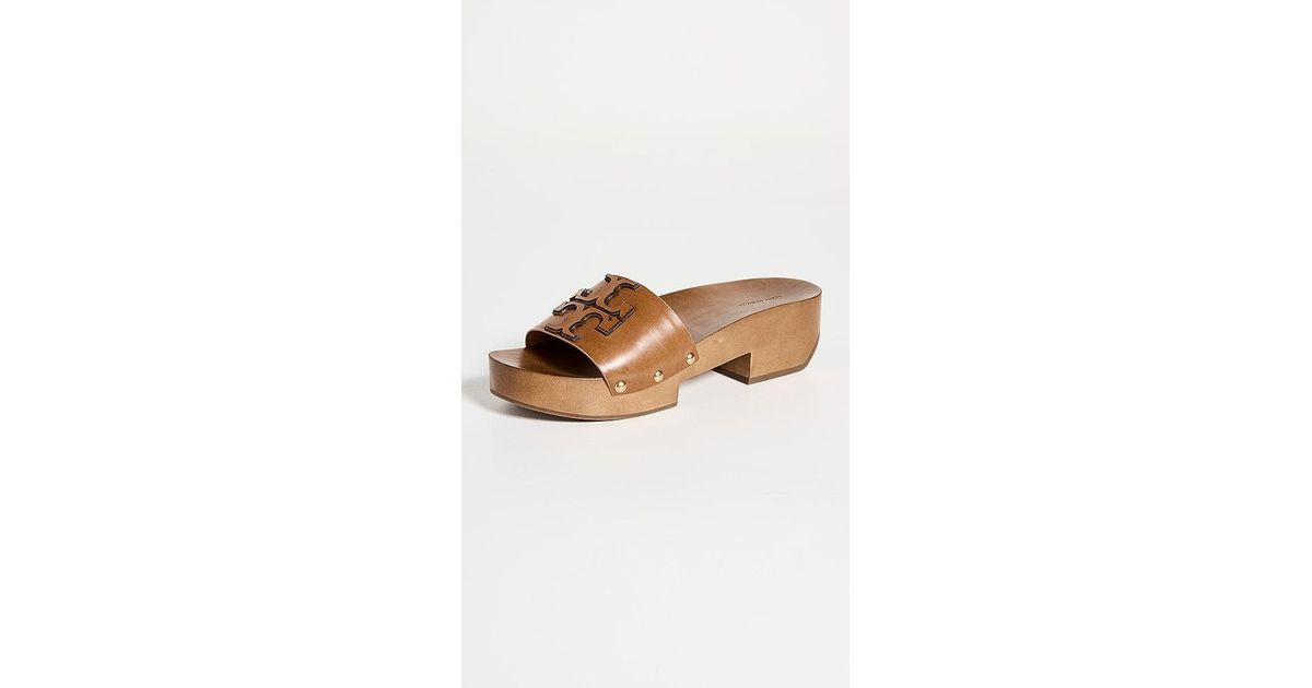 Tory Burch Ines Clog Slides 25mm in Natural | Lyst