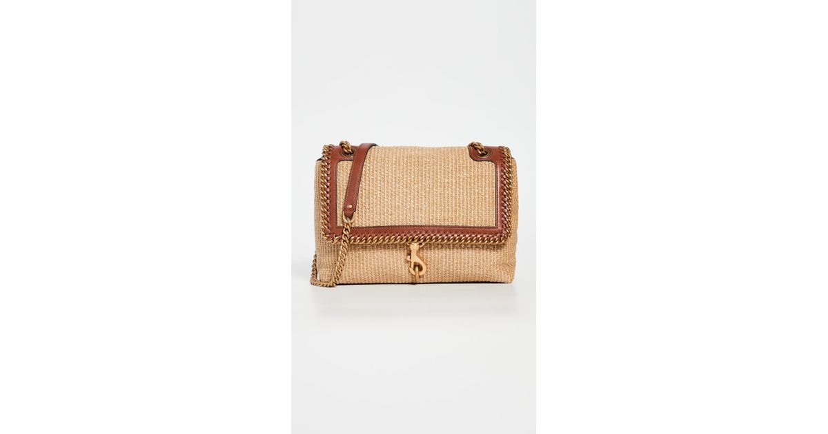 rebecca minkoff edie flap shoulder bag with woven chain