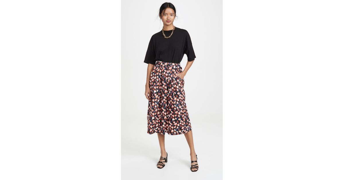 mid length leopard skirts navy