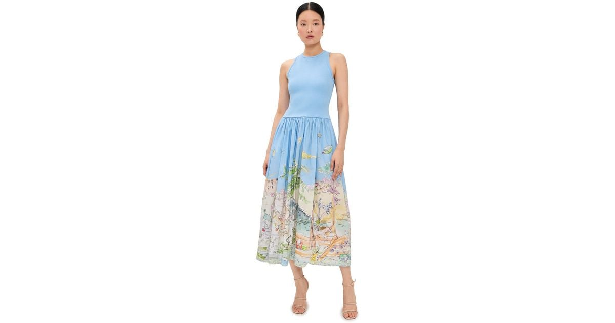 ALMAIS Anouk Tank Midi Dress in Blue | Lyst