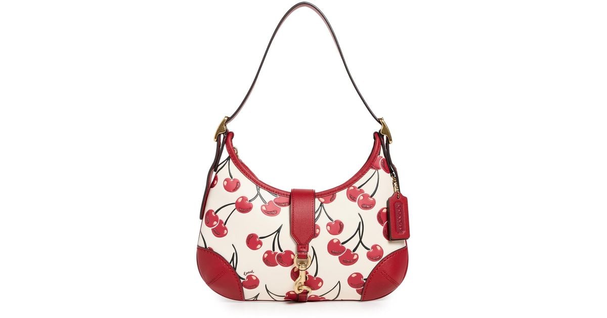 COACH The Originals Cherry Printed Hobo Bag in Red | Lyst