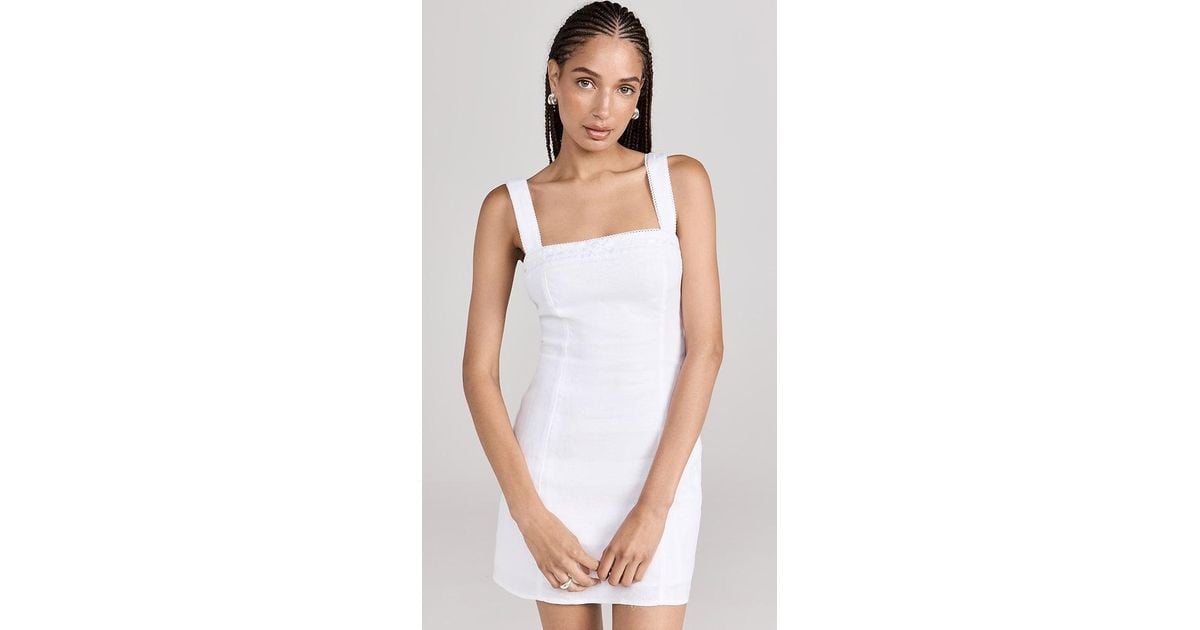 Reformation Elana Linen Mini Dress in White | Lyst Reformation Elana Linen Mini Dress in White | Lyst