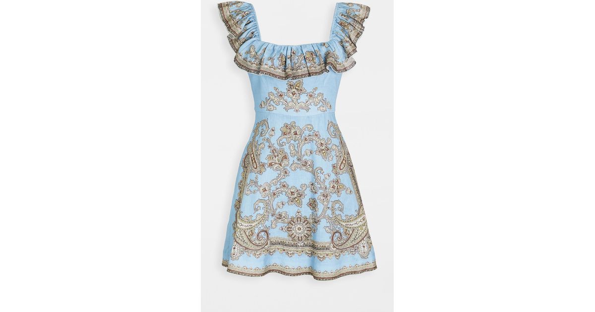 zimmermann blue and white dress