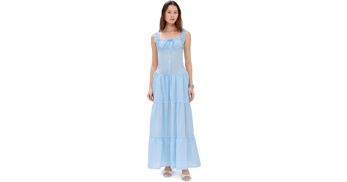 floral blue dress maxi Baltic Born Womens Kamila Tulle Maxi Dress | Navy Abstract Floral