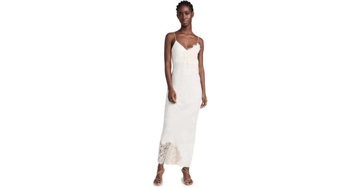 ワンピースその他 Rohe Cream-colored slip dress with lace Rohe Lace Camisole Dress in White | Lyst Canada