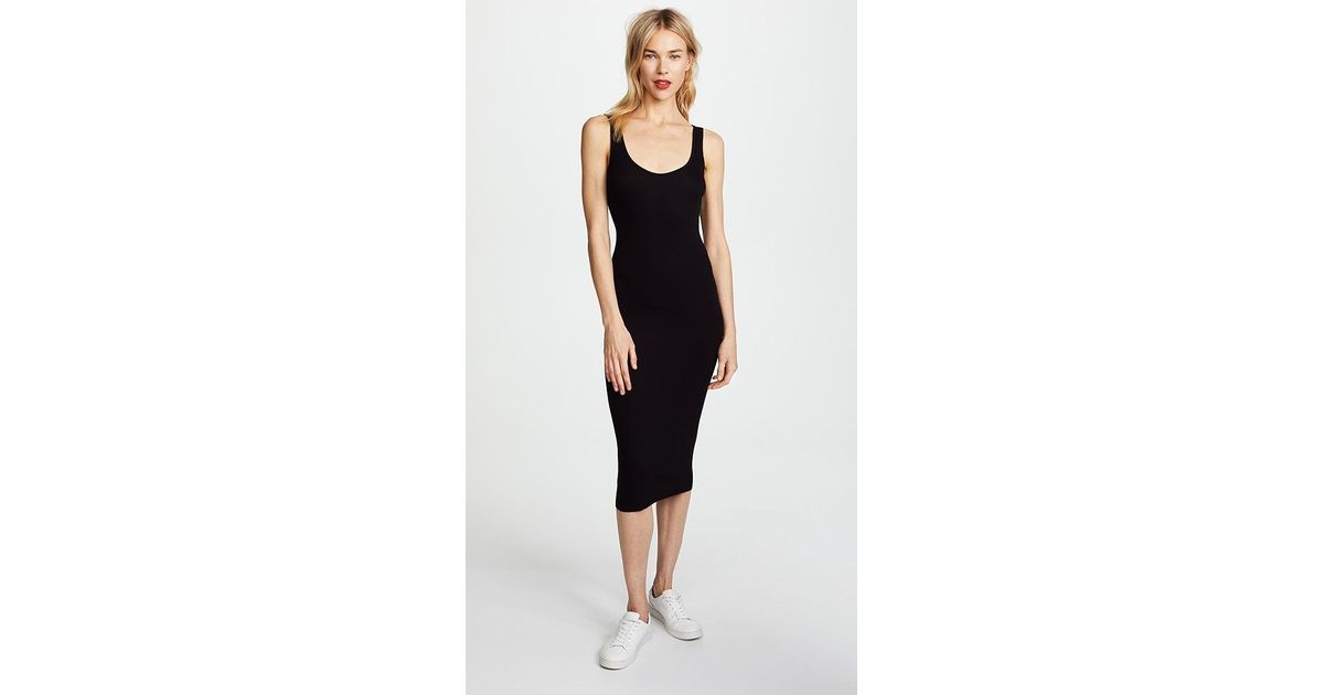 enza costa silk rib ankle length tank dress Enza Costa Silk Rib Ankle Length Tank Dress In Black