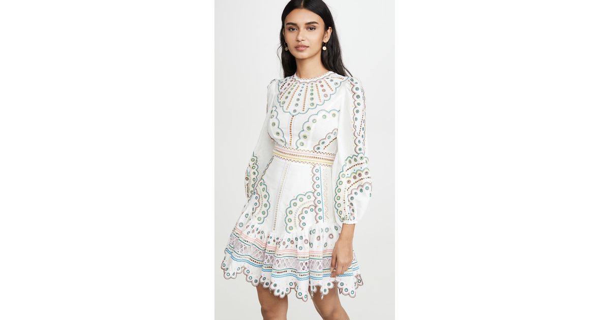 Zimmermann Peggy Multi Short Dress in White | Lyst