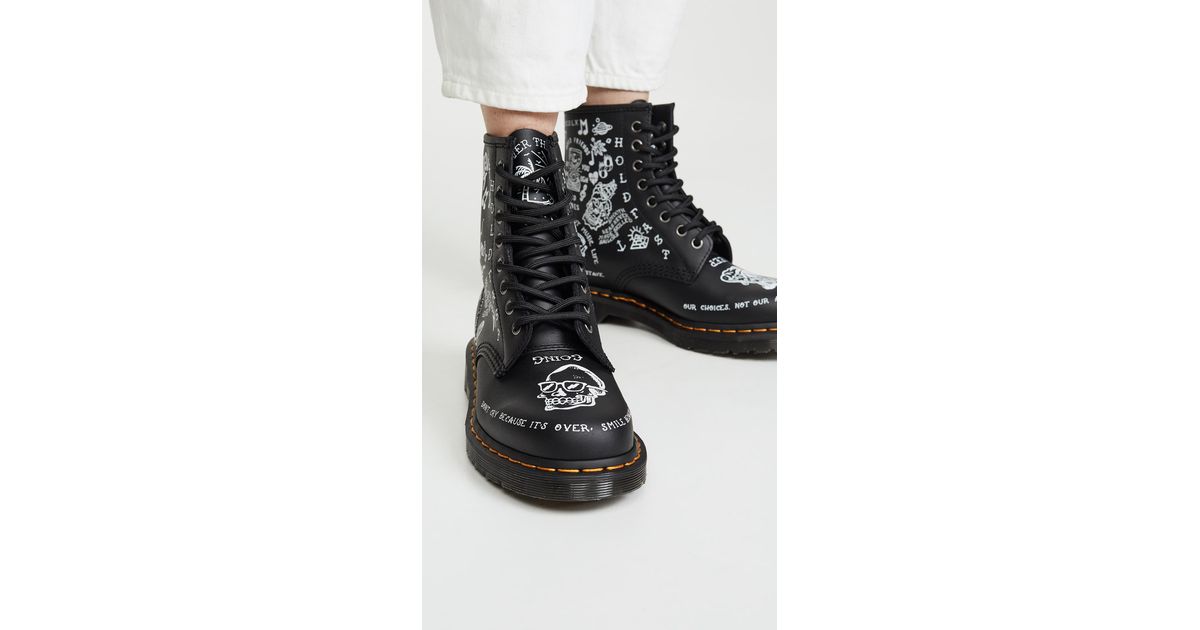 Dr. Martens 1460 Scribble 8 Eye Boots in Black | Lyst Canada