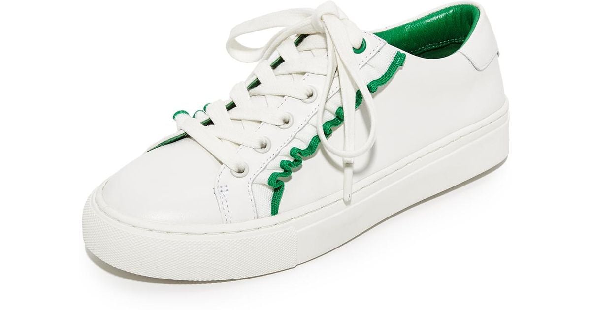 Tory Burch Leather Tory Sport Ruffle Sneakers in White - Lyst