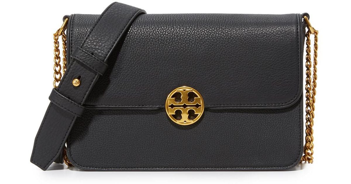Tory Burch Leather Chelsea Convertible Shoulder Bag in Black - Lyst