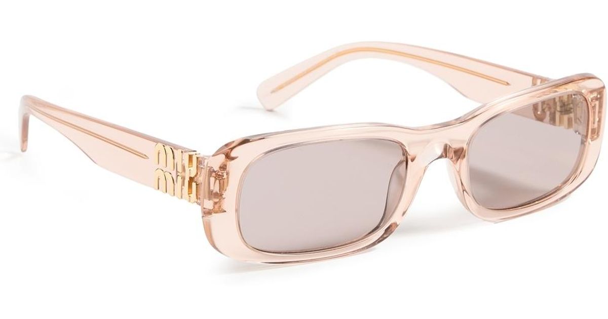 Miu Miu Mu 08zs Rectangular Sunglasses in Black | Lyst Canada