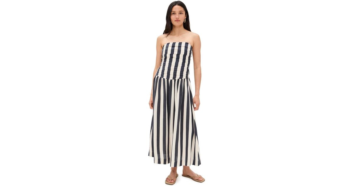 moon river cream striped midi dress Moon River Exclusive Cream Striped Midi Dress Cream / M
