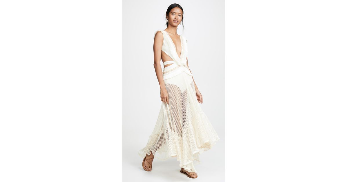 knee length dresses for ladies Fringe Cut Out Maxi Dress main image 1