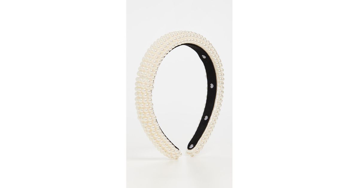 lele sadoughi white pearl headband