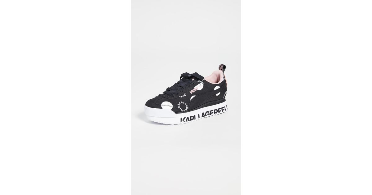 PUMA X Karl Lagerfeld Roma Amor Polka Dot Sneakers in Black | Lyst Canada