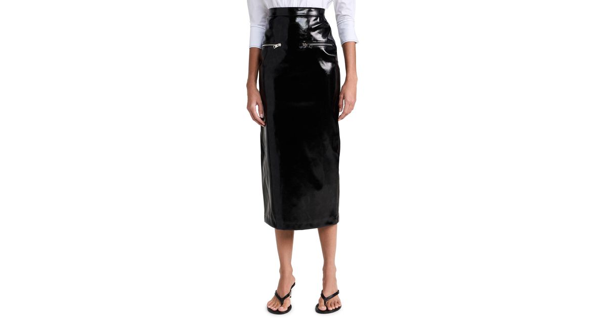 MSGM Patent Pencil Skirt in Black | Lyst Canada