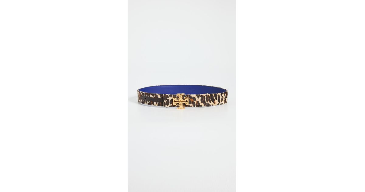 Tory Burch Eleanor Leopard Belt in Blue | Lyst