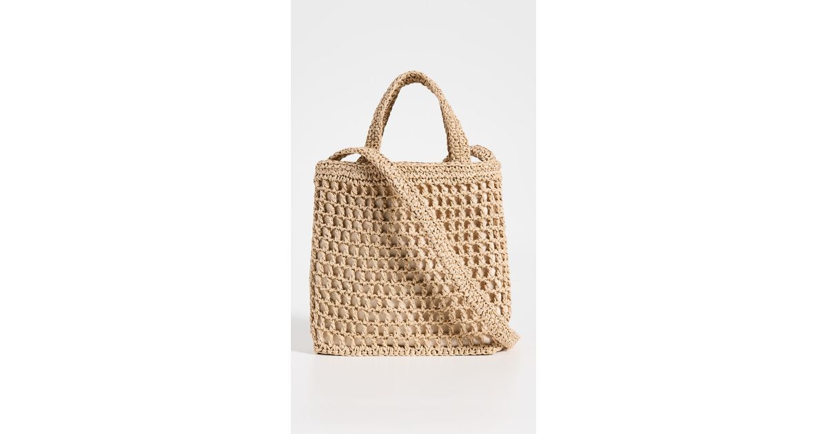 Madewell Mini Transport Tote Straw in Natural Lyst
