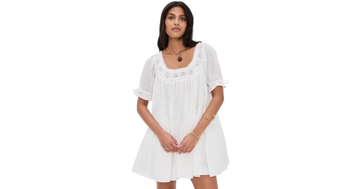 Free People Sandy Shores Babydoll Dress in White