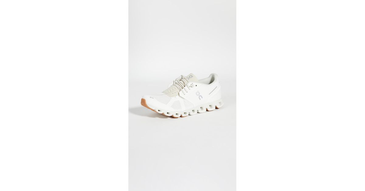 on cloud shoes white sand