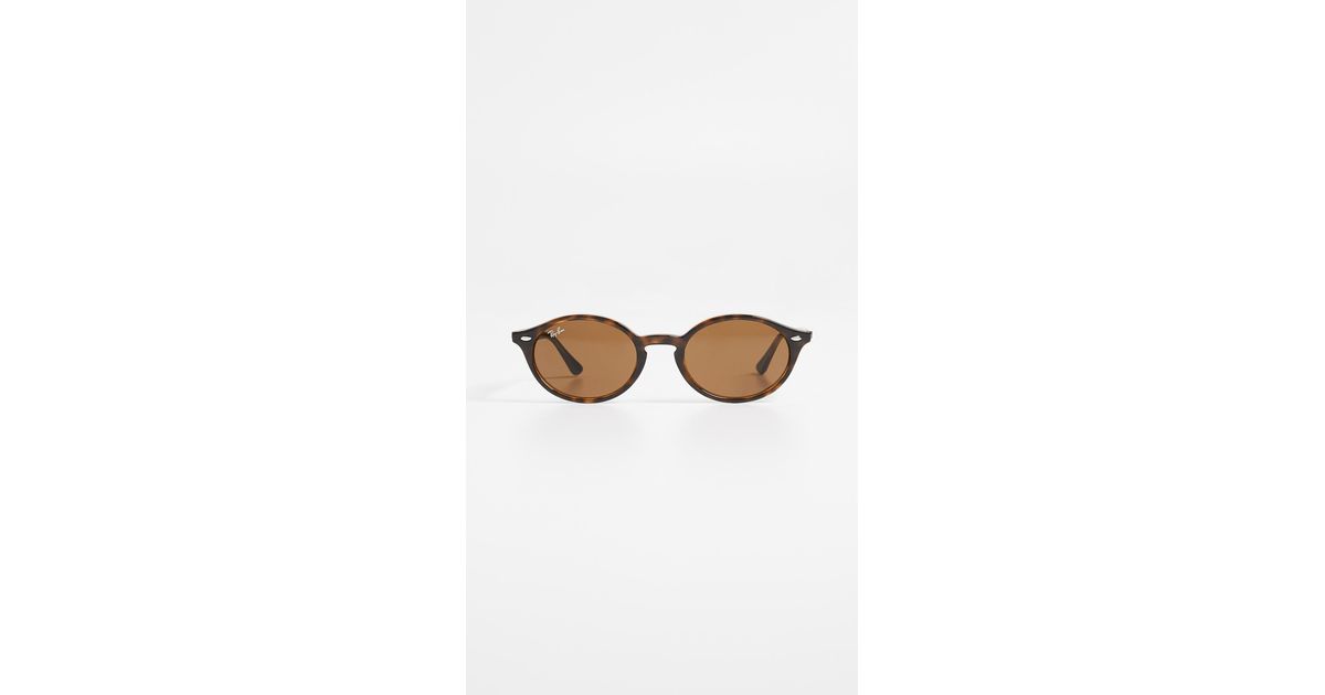 Ray-Ban Rb4315 Skinny Oval Sunglasses in Brown | Lyst