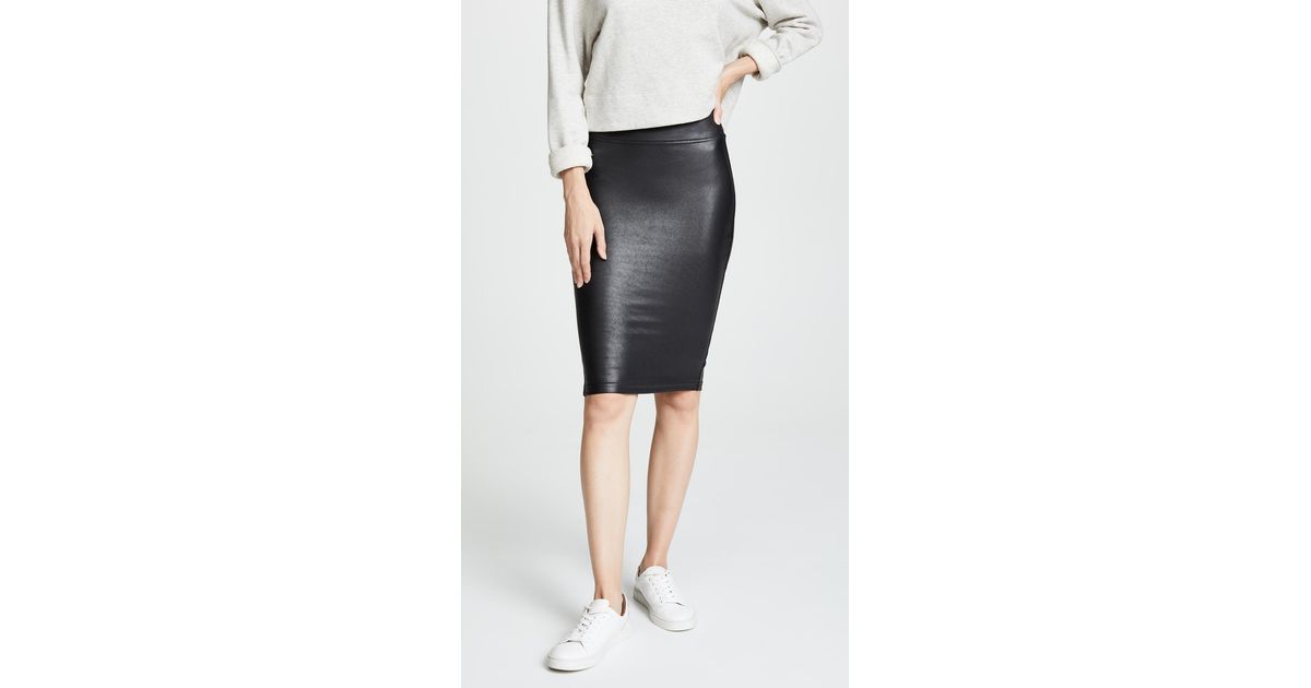 Spanx Faux Leather Pencil Skirt in Black