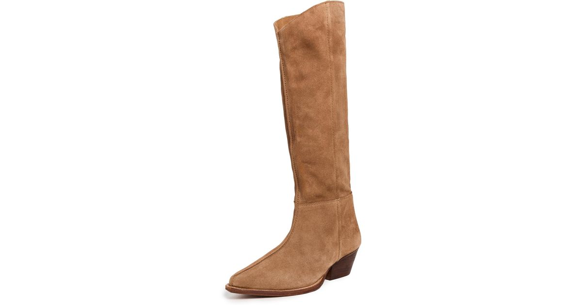 Free People Sway Low Slouch Boots in Natural | Lyst