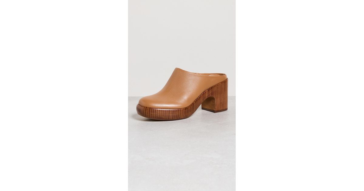 Vince Leather Navina Clogs in Tan (Natural) | Lyst Canada