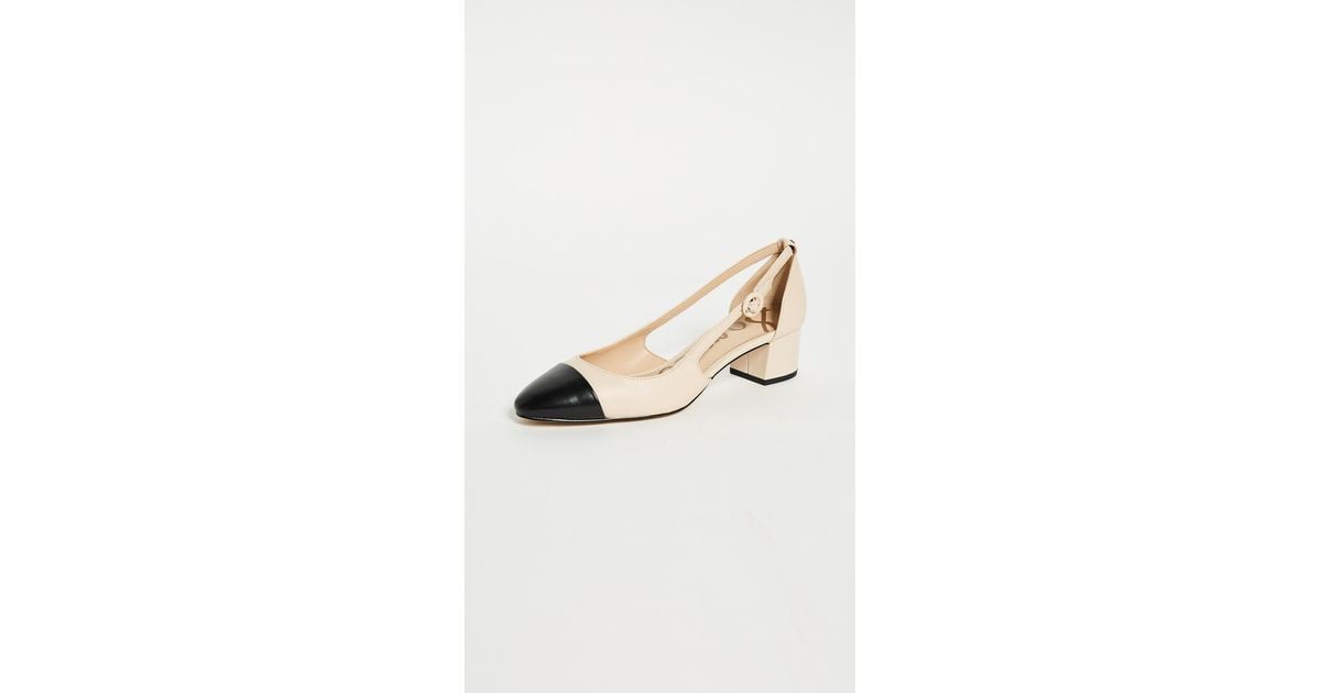 Sam Edelman Leah Cap Toe Pumps in Natural Lyst Canada