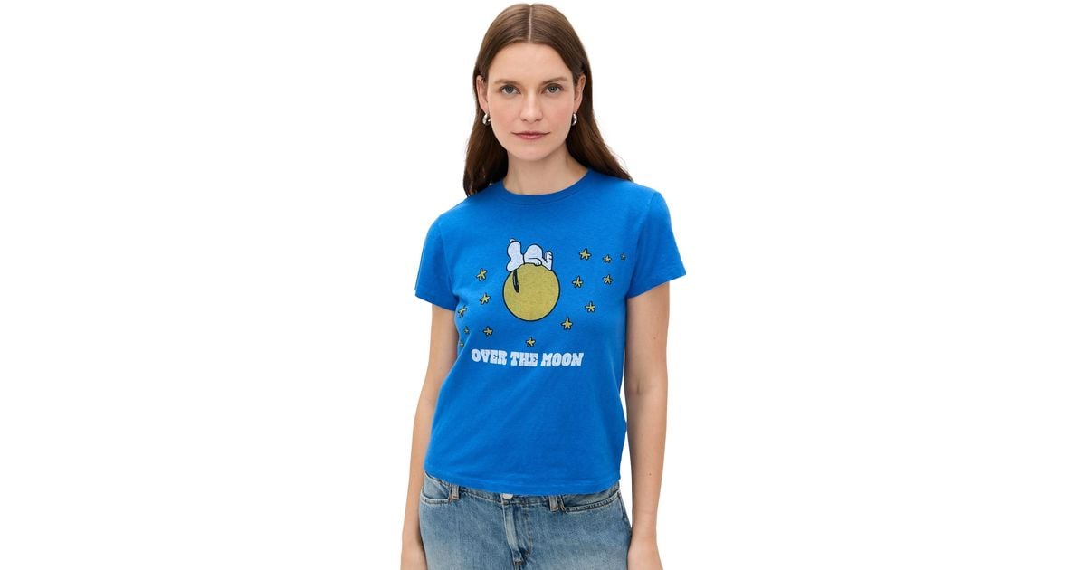 RE/DONE Classic Tee Snoopy Moon in Blue | Lyst Canada
