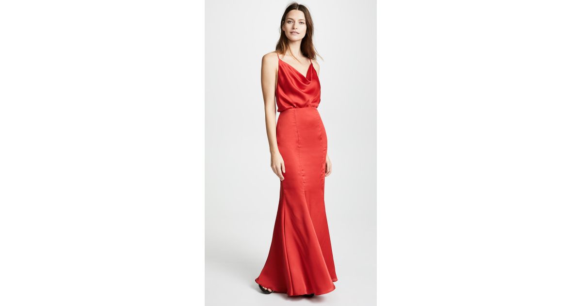 fame and partners theodora satin gown