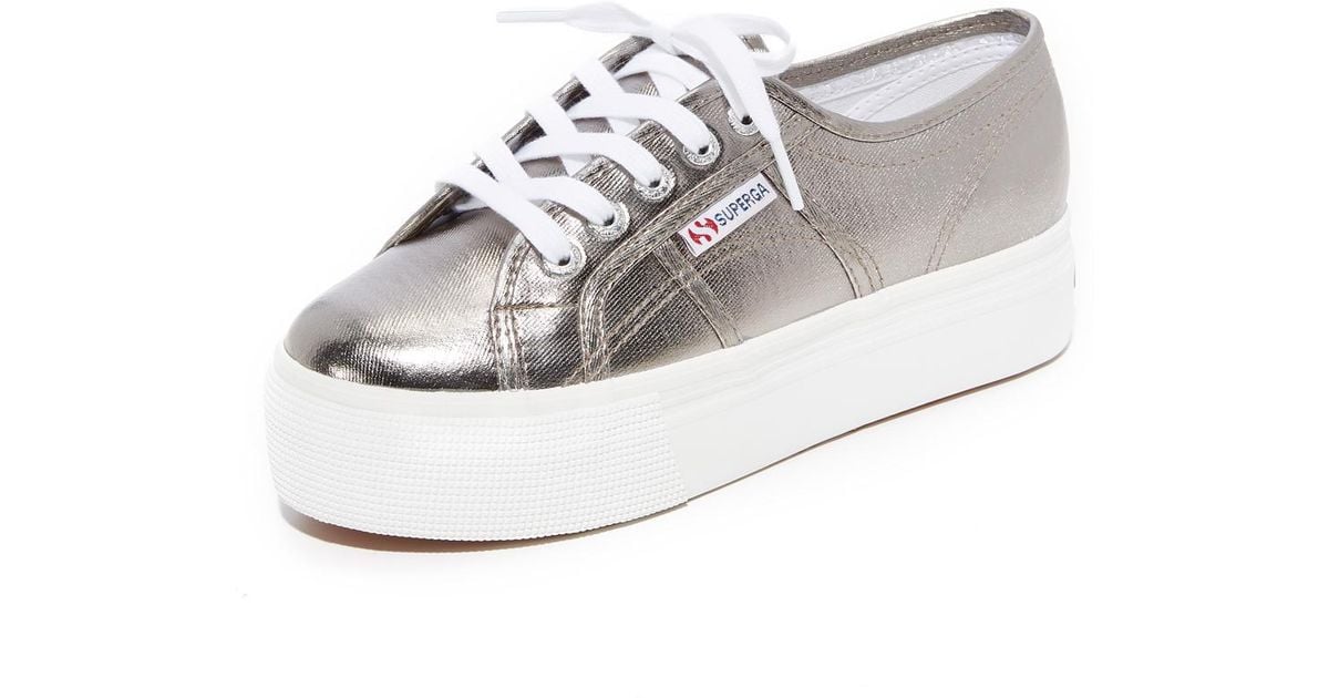 superga metallic platform sneaker