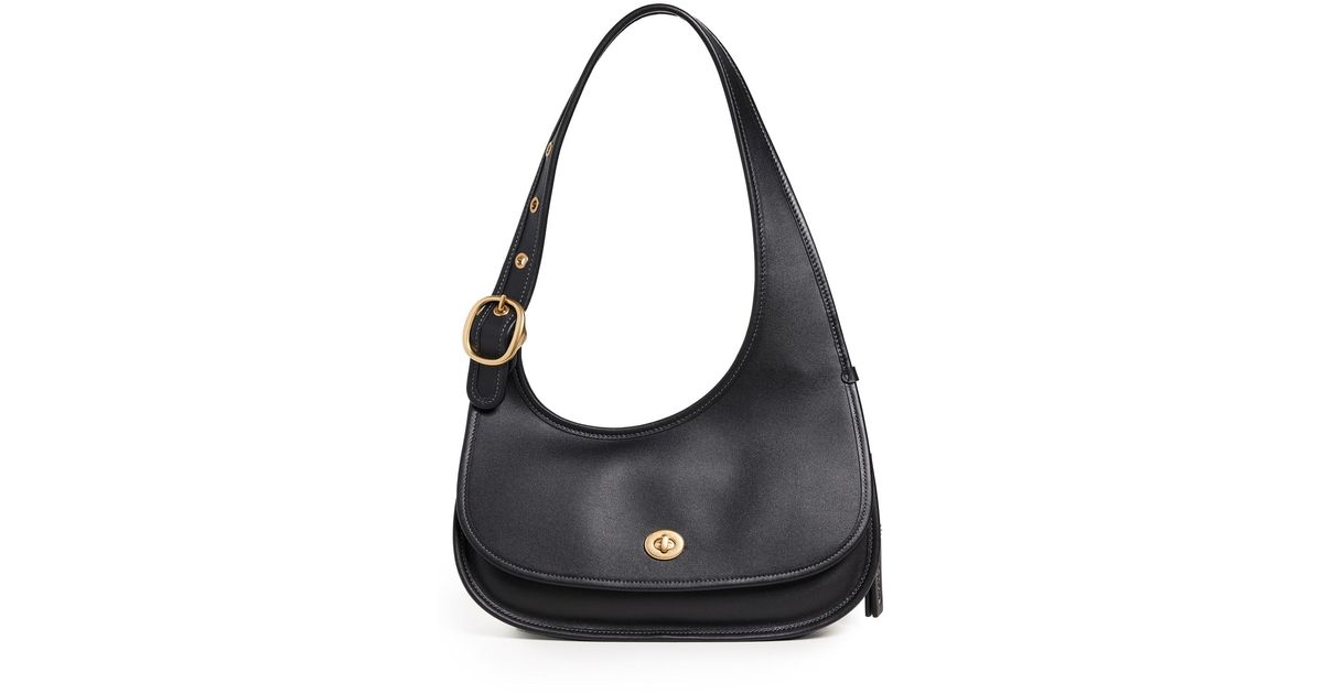 COACH The Originals Glovetanned Crescent Shoulder Bag in Black | Lyst