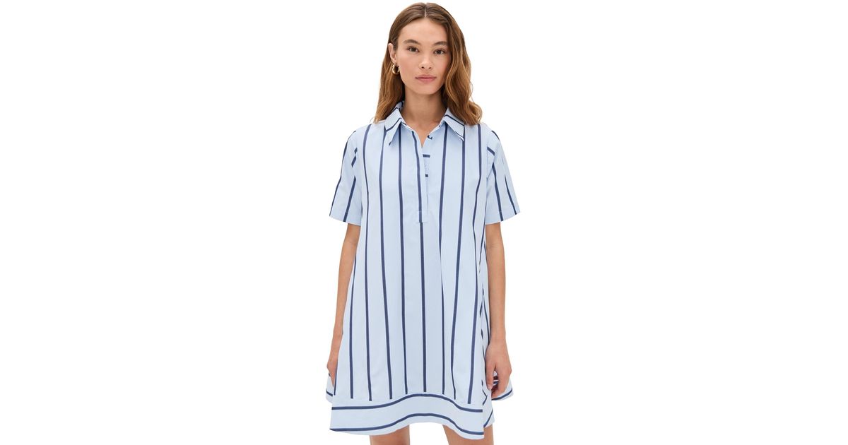 English Factory Striped Mini Dress in Blue | Lyst