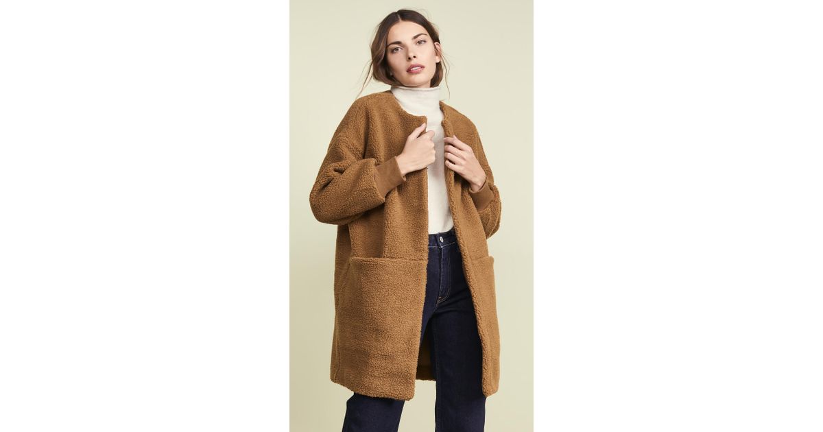 bonded fleece cocoon coat