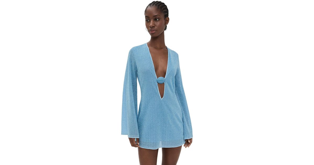 Oséree Lumiere Shell Kaftan Dress in Blue | Lyst